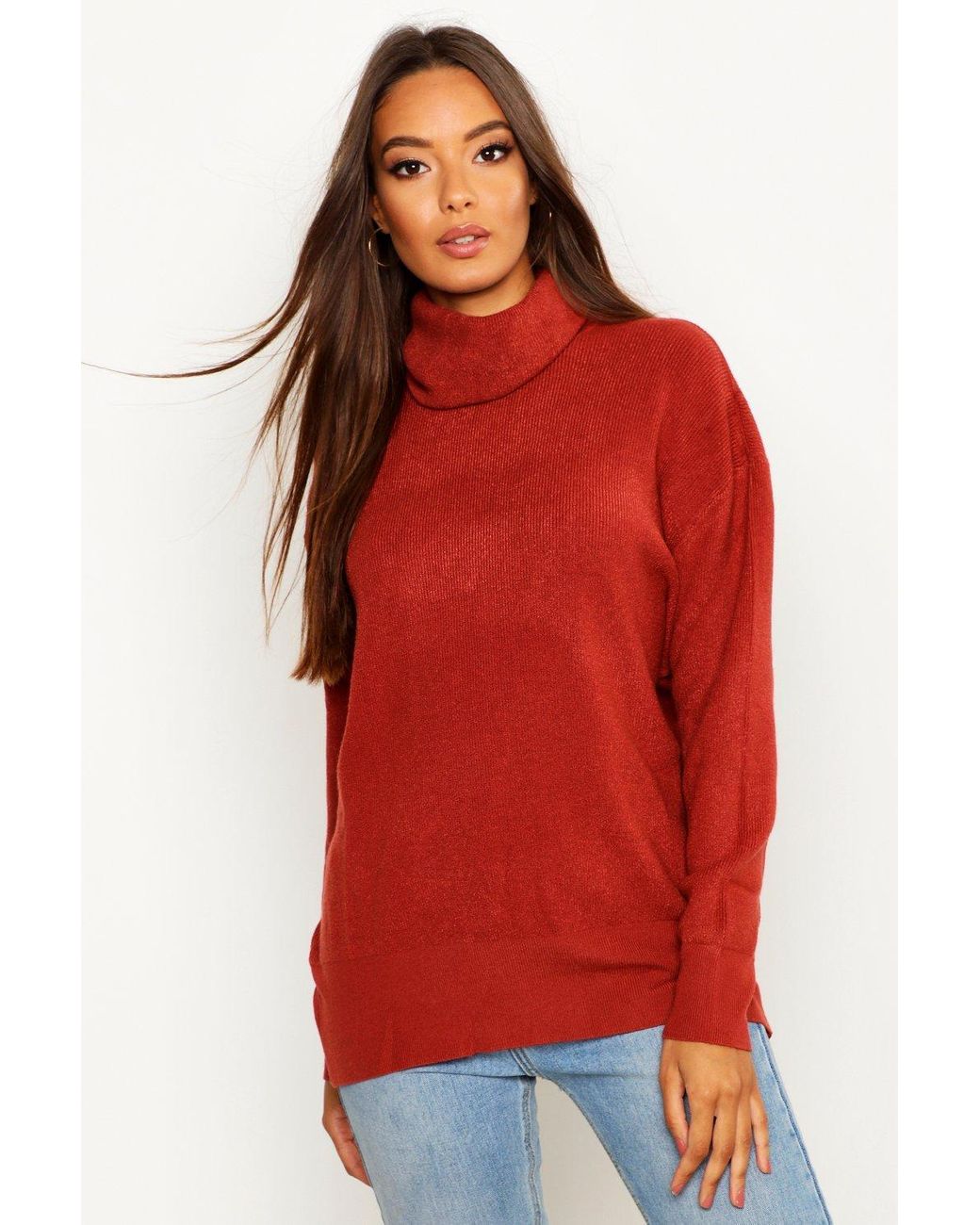 Womens Ladies Hanky Hem Marl Knitted Baggy Oversized Knitwear Swing Dress Top