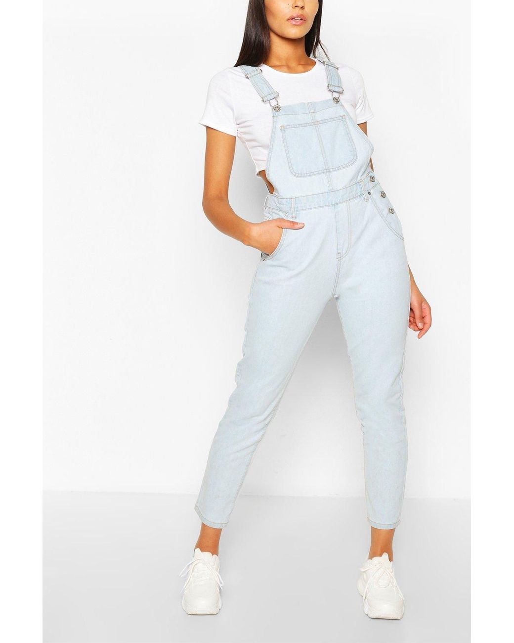 Boohoo Denim Boyfriend Dungarees in 