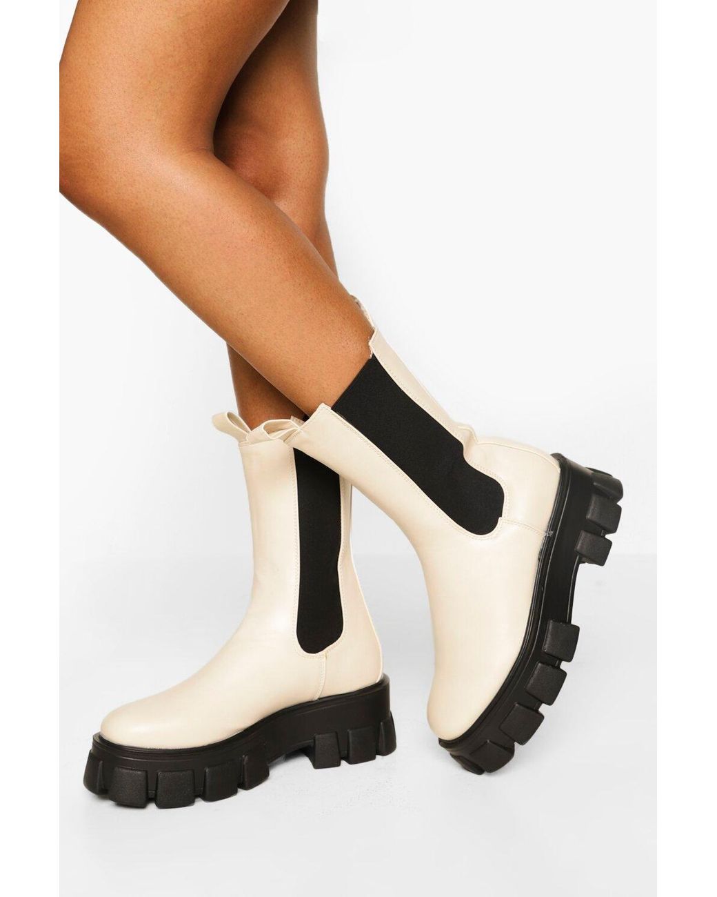 chunky chelsea boots boohoo