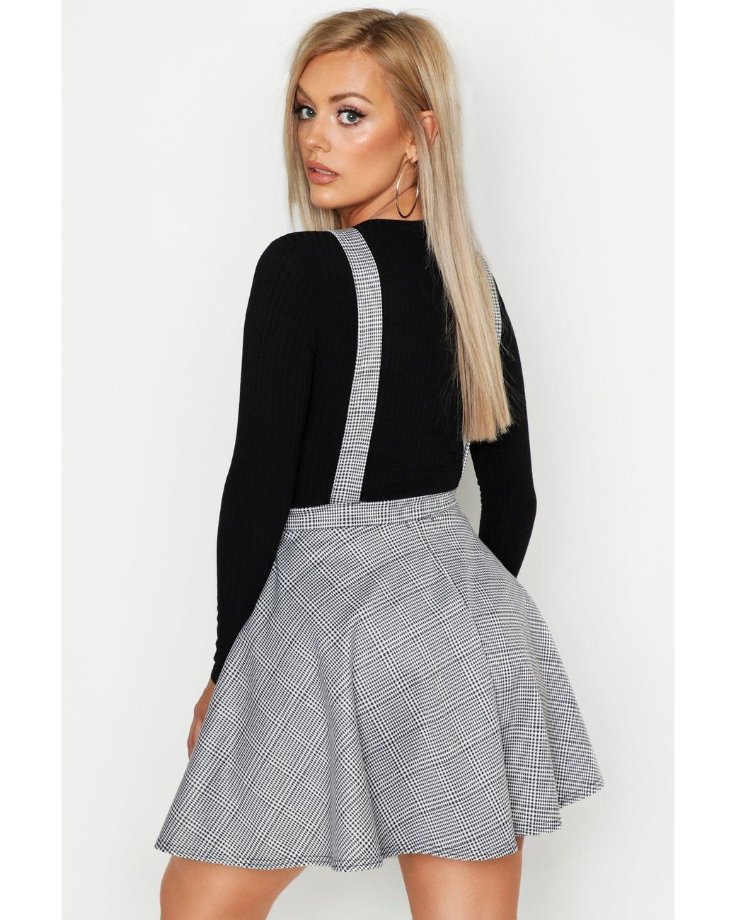 boohoo pinafore skirt
