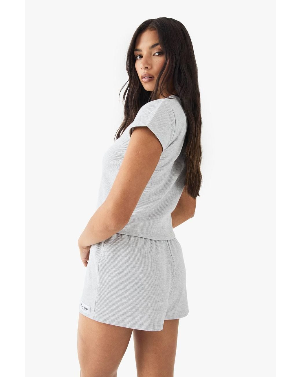 DSGN Studio White Woven Label Runner Short