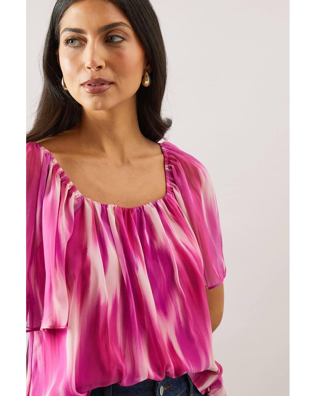 Wallis Pink Ombre Square Neck Blouse