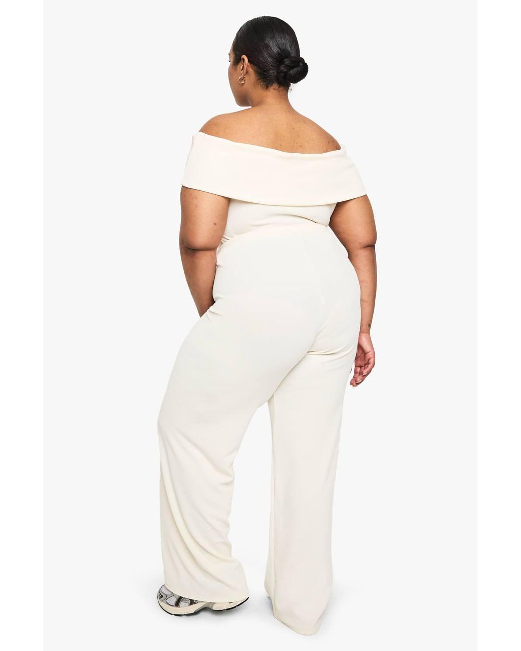 Boohoo White Plus Single Drawstring Waist Trouser