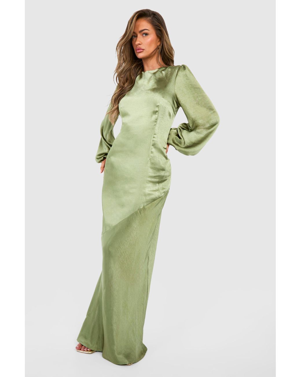 Blouson sleeve maxi dress discount