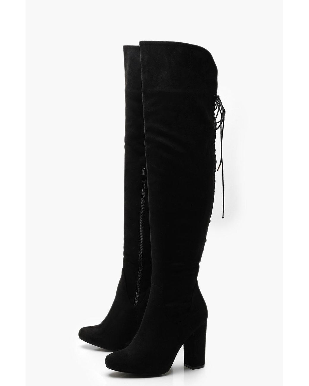 black heel boots open toe