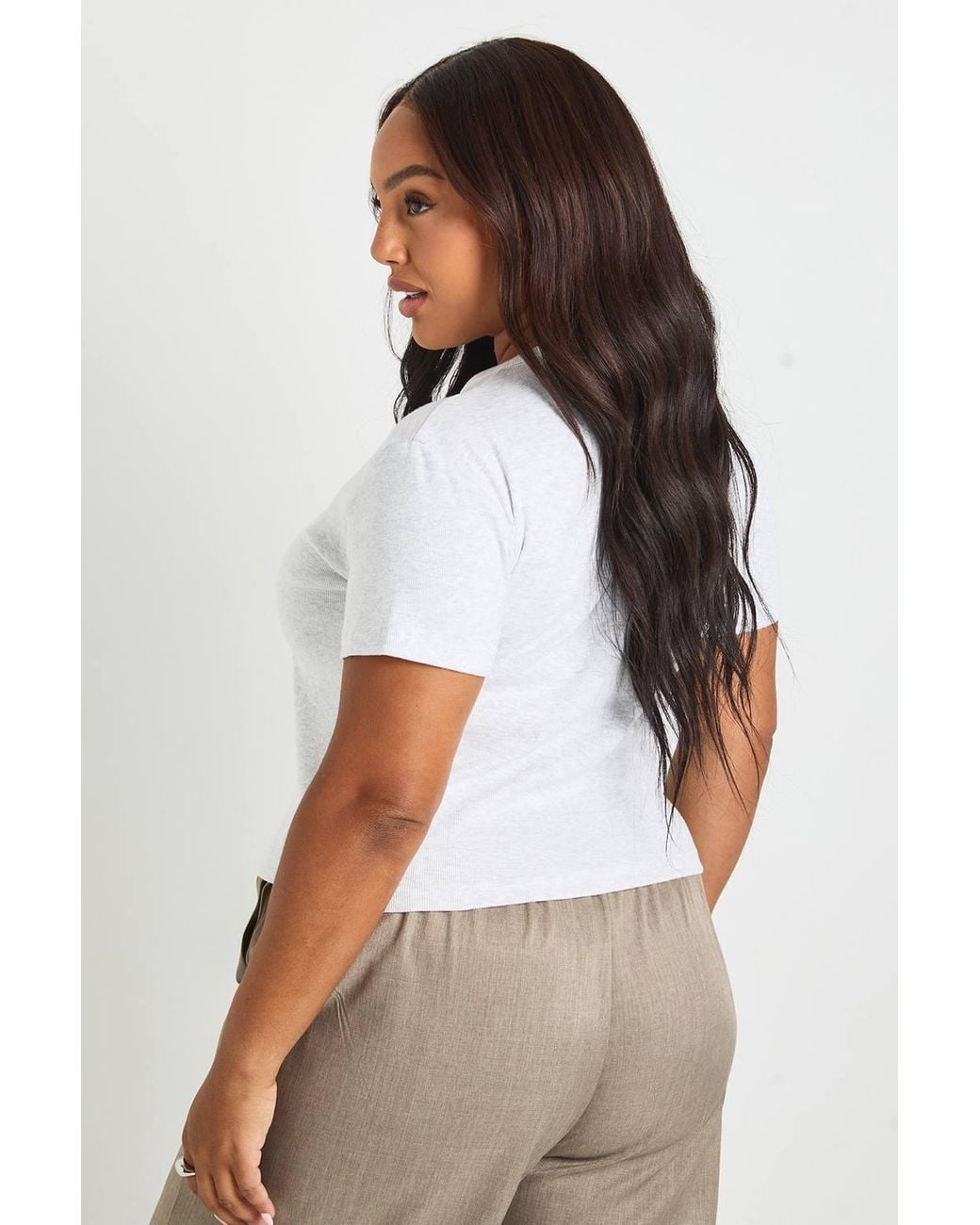 Boohoo White Plus Button Down Contrast Binding Top