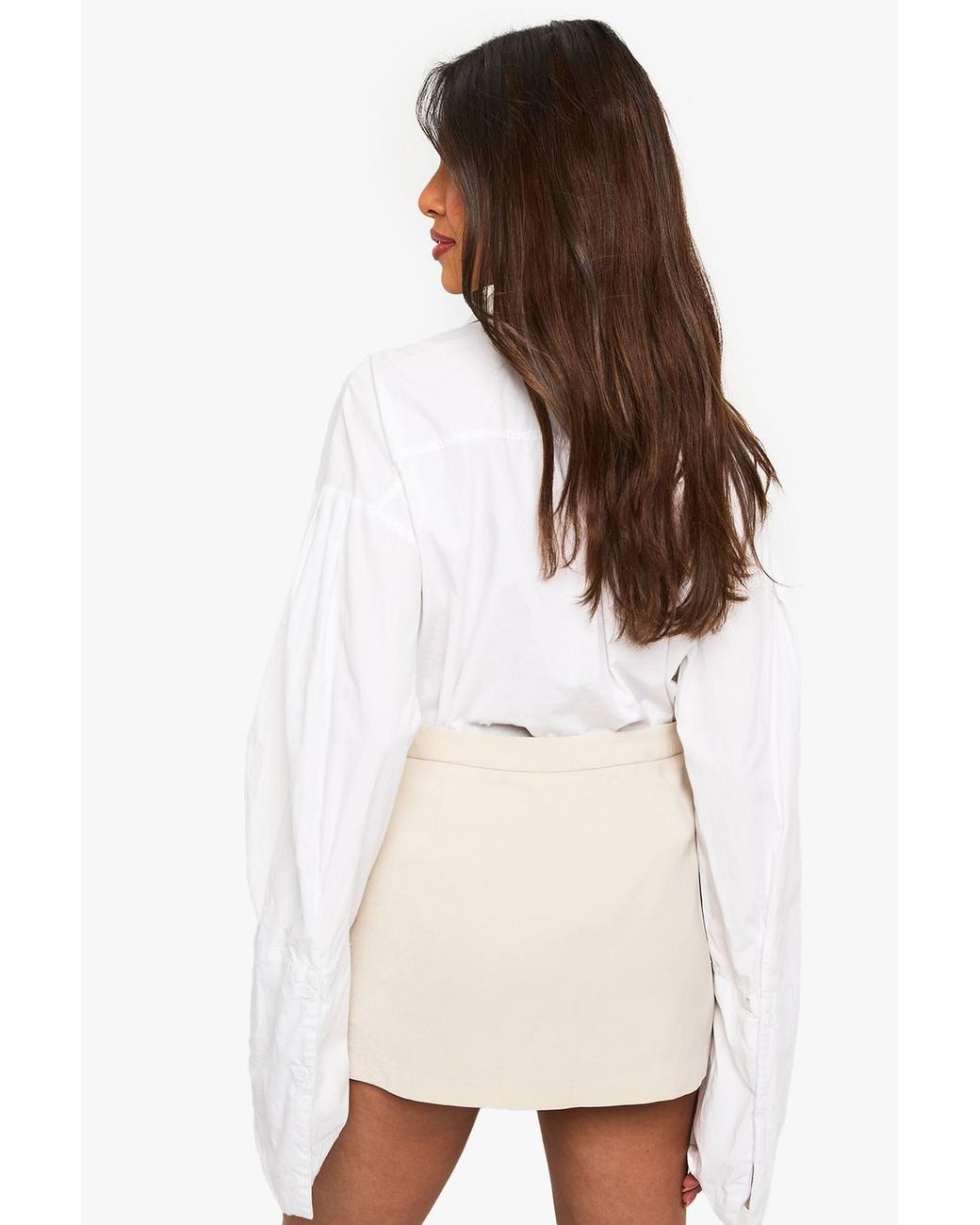 Boohoo Natural Tailored Mini Skort