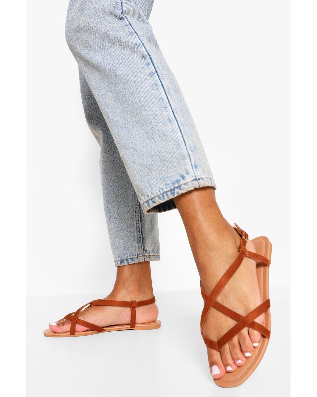 boohoo tie up sandals