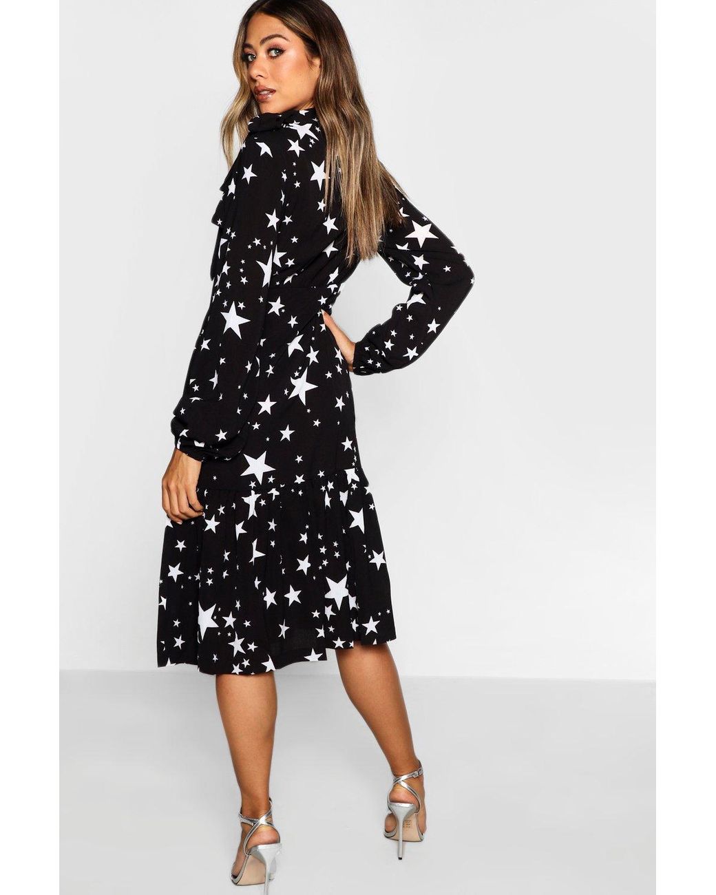 star print midi dress