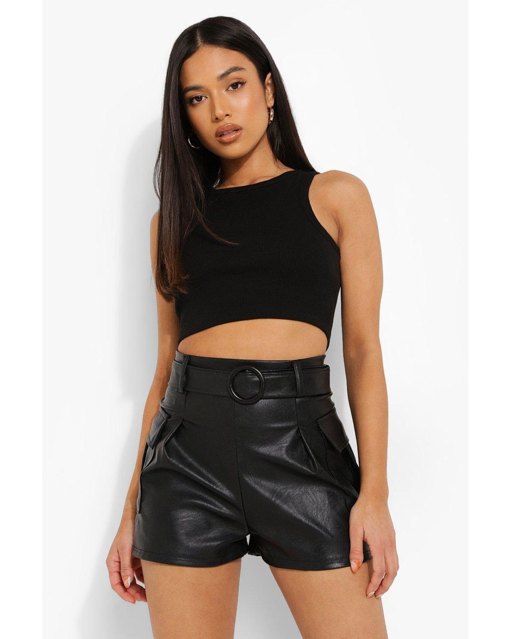 Boohoo Synthetic Petite Faux Leather 