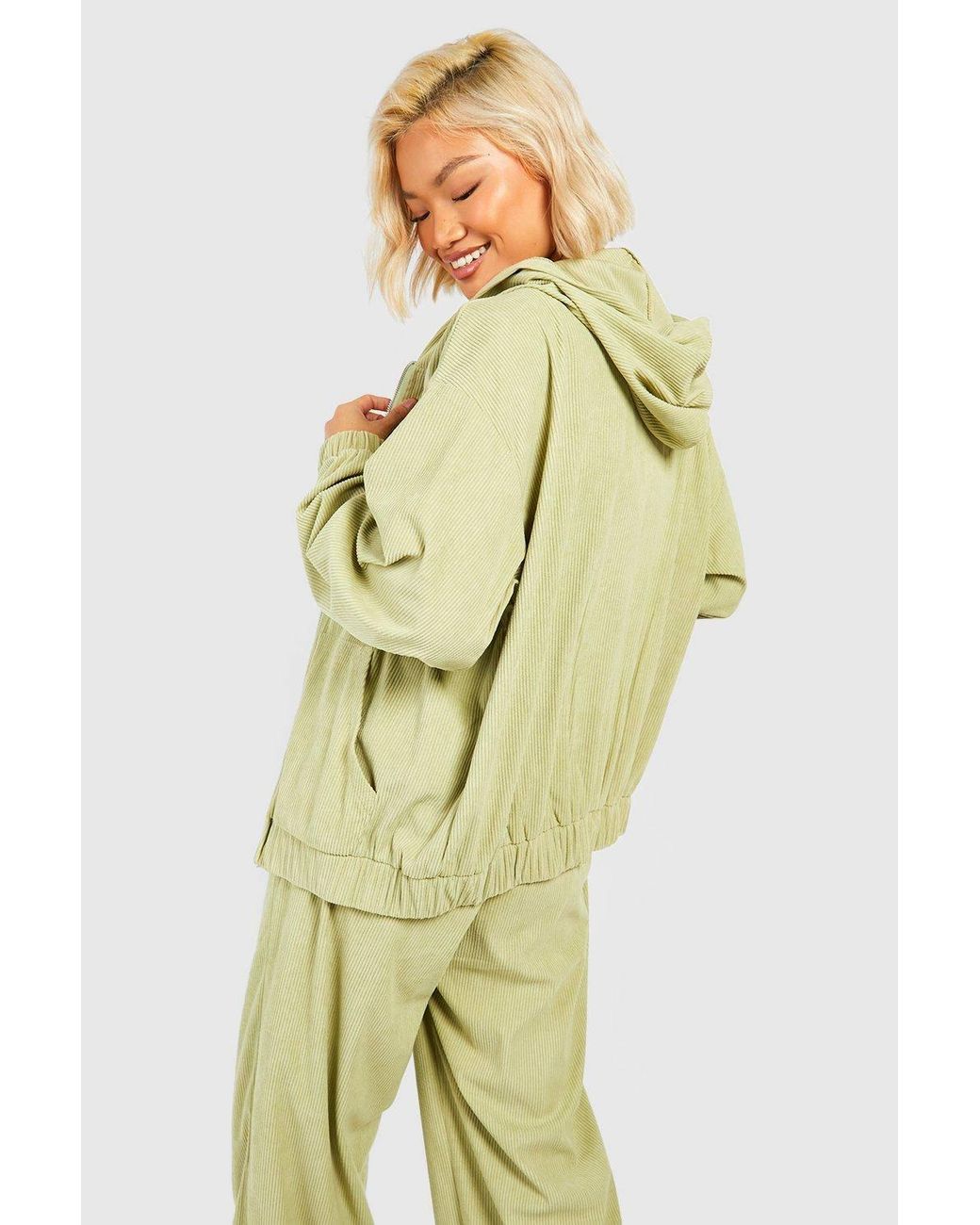 Boohoo Metallic Cord Zip Through Bomber Jacket