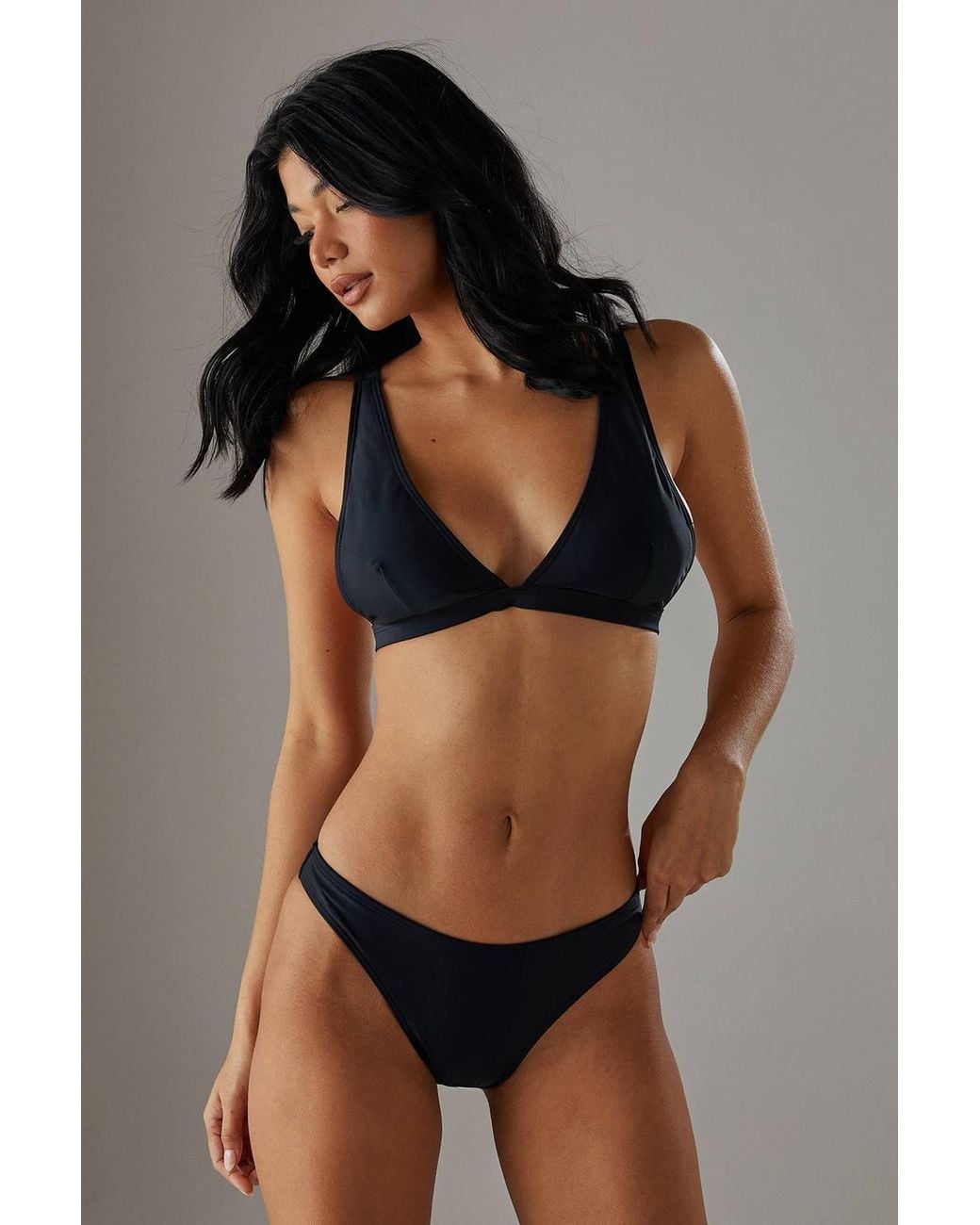 Warehouse Brown Sculpted Trangle Bikini Top