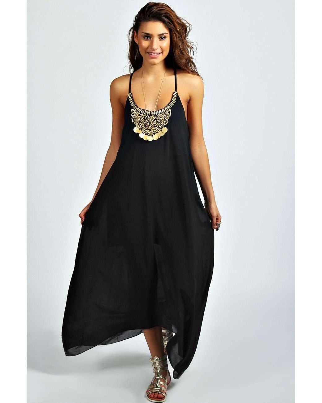 roman dip hem dress