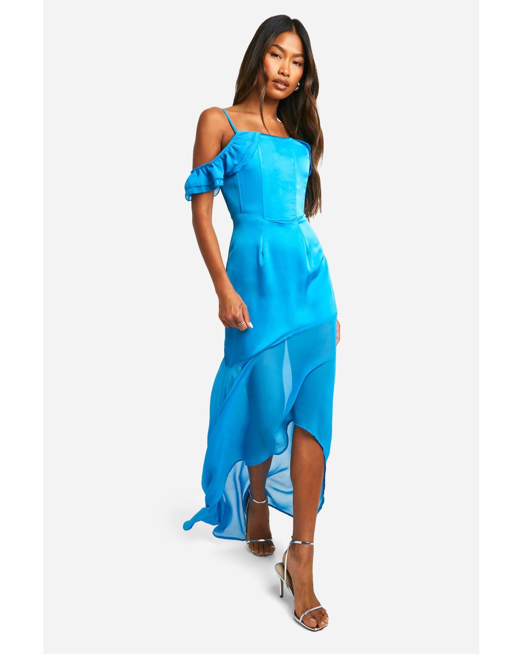 Boohoo high low dress hotsell