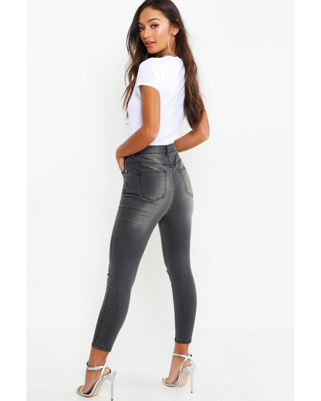 petite grey jeans