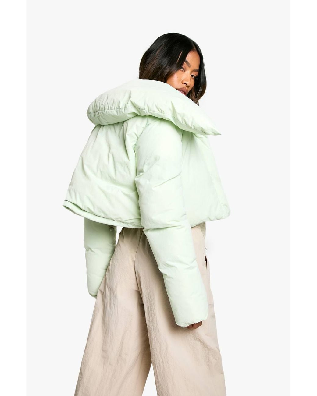 Boohoo Multicolor Ski Cropped Puffer Jacket