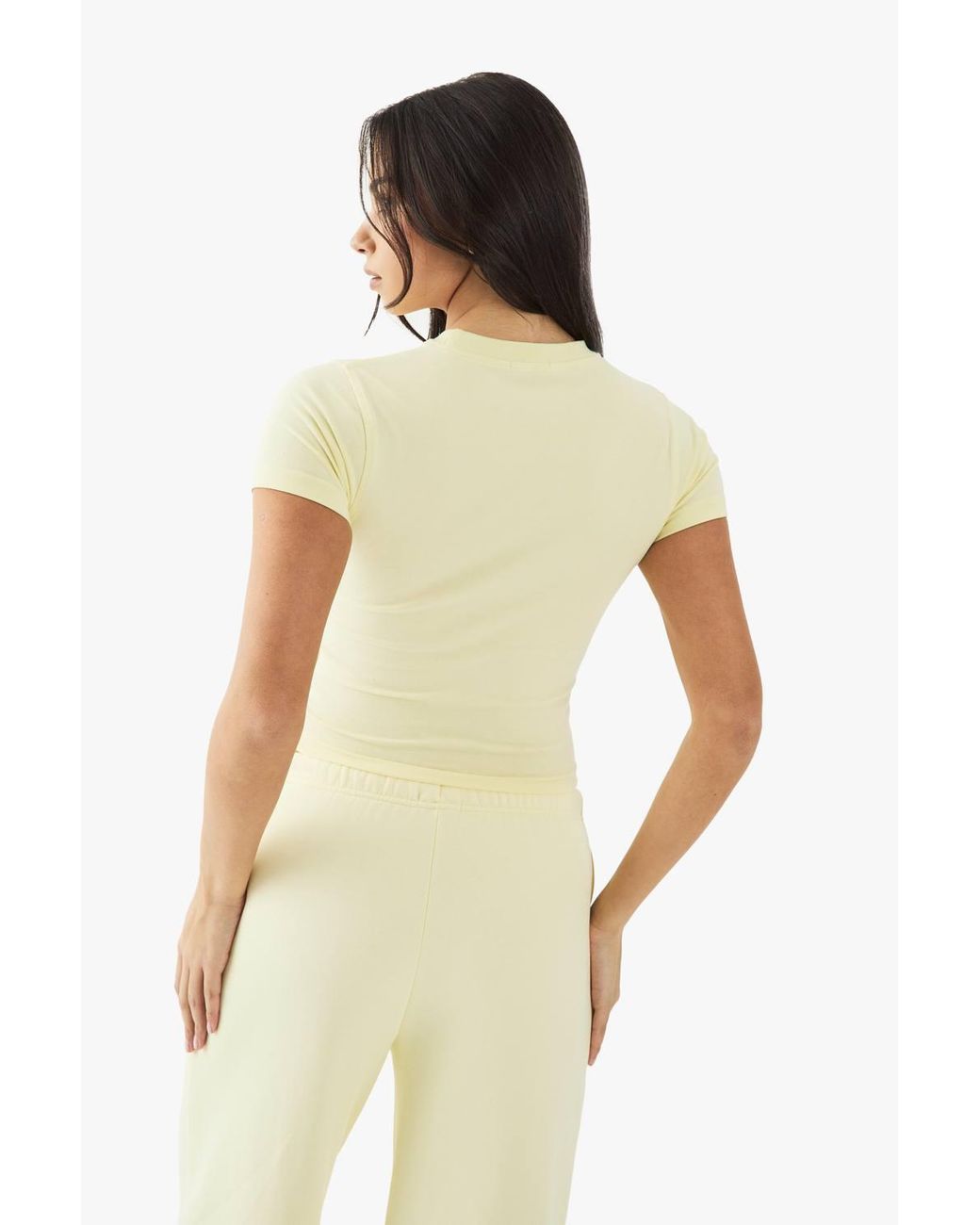 Boohoo Yellow Basics Fitted Top