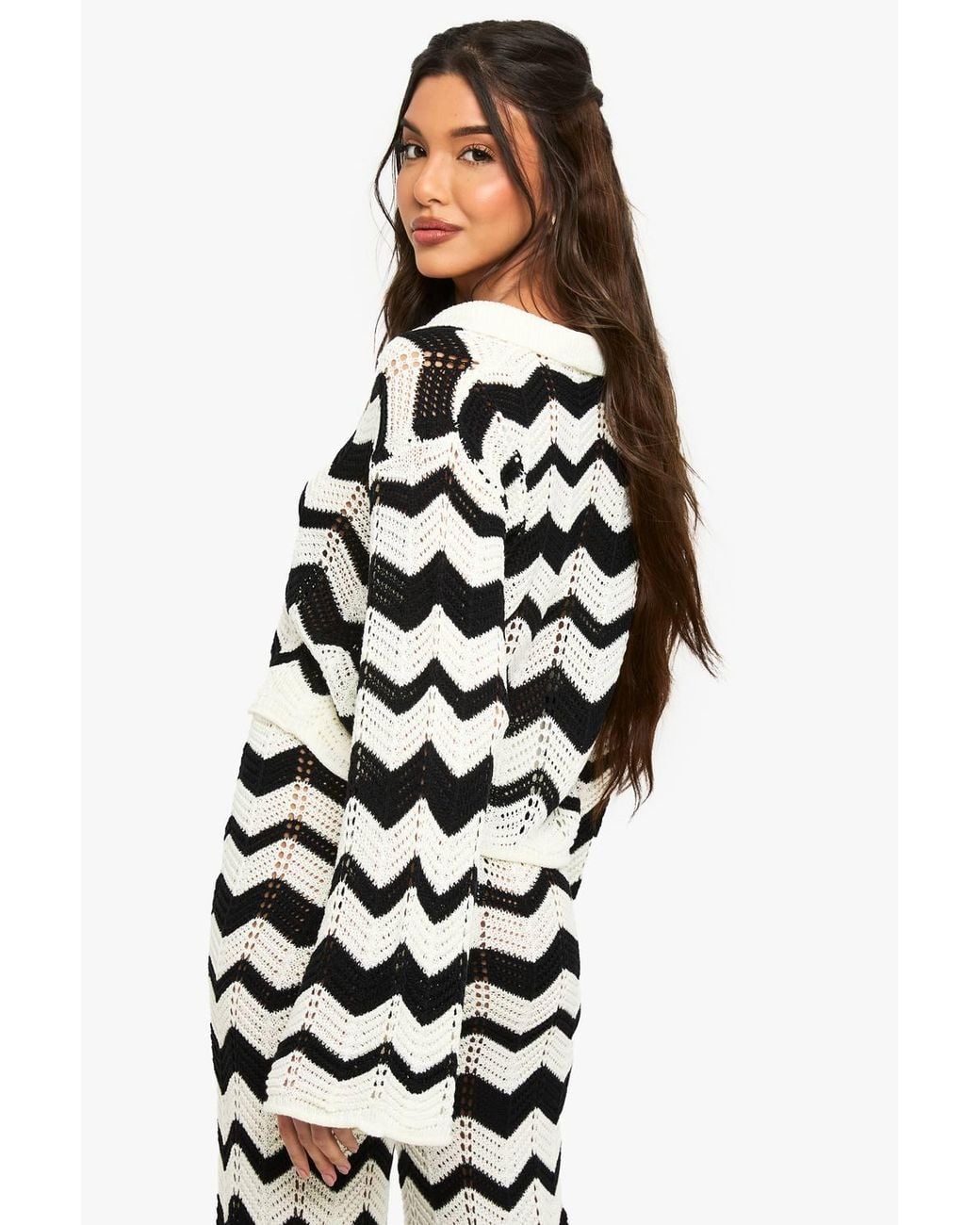 Boohoo White Crochet Patterned Top