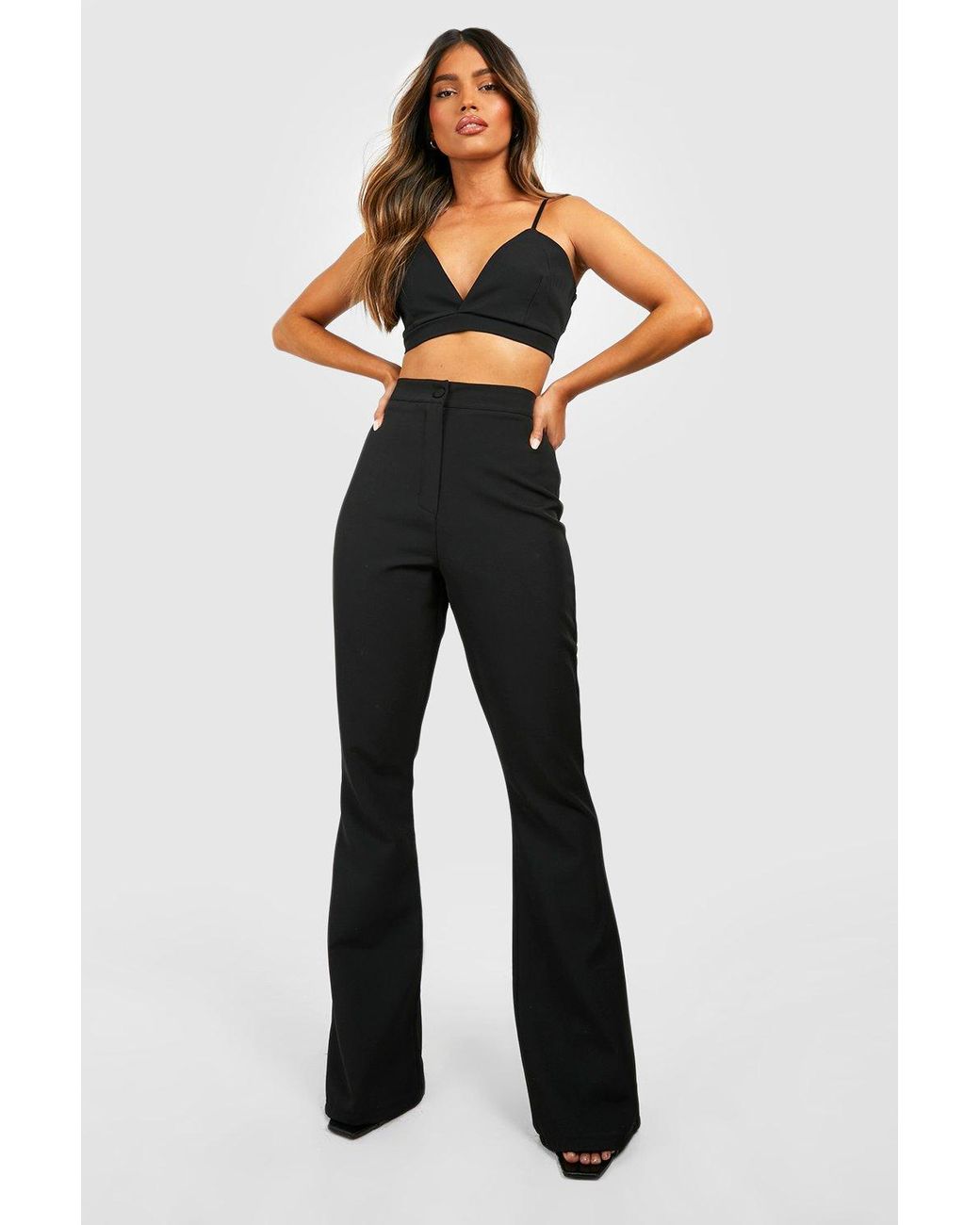 https://www.lyst.com/clothing/boohoo-fit-flare-dress-pants-2/