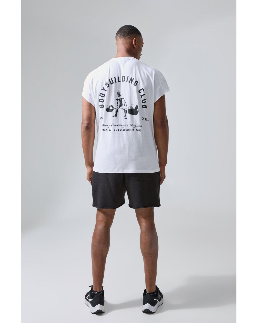 Man Active Oversized Cut Off T-shirt