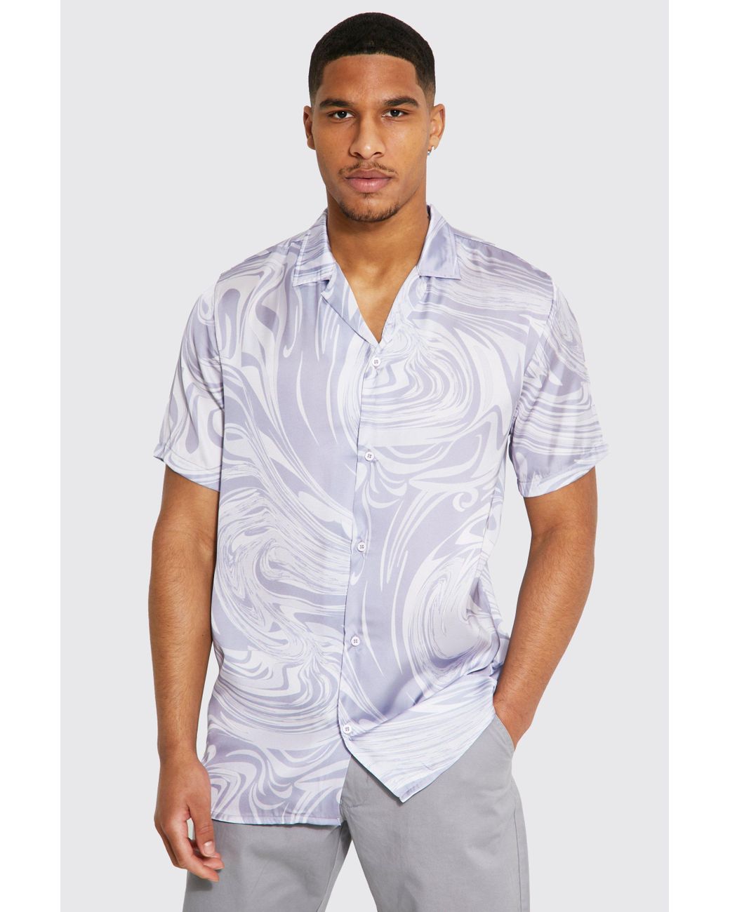Boohoo Tall Short Sleeve Revere Satin 