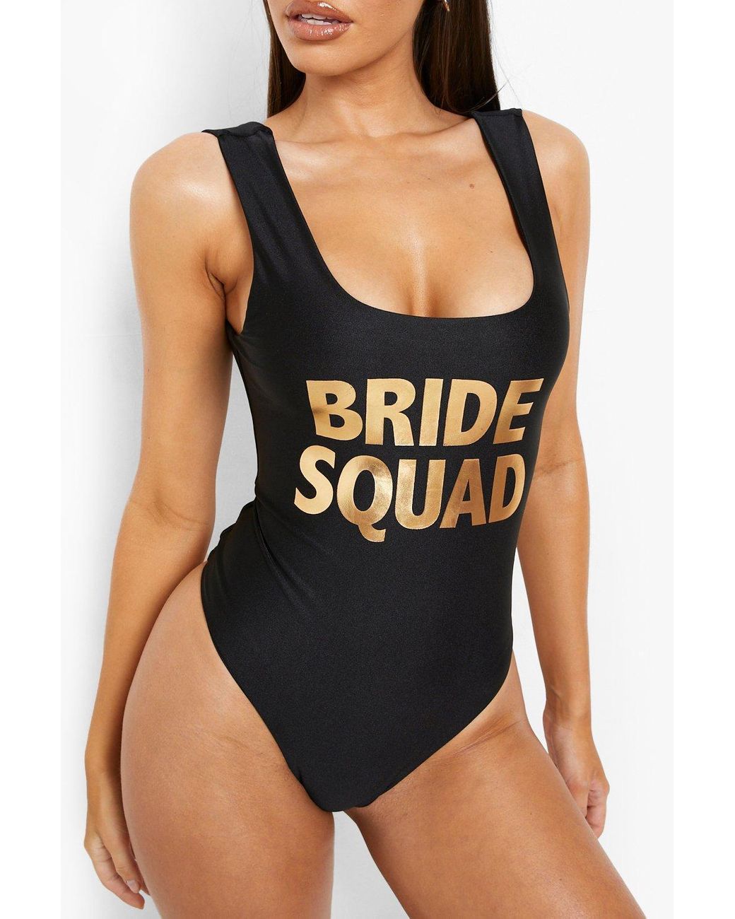 Bañador Bride Squad de Boohoo de color Negro | Lyst