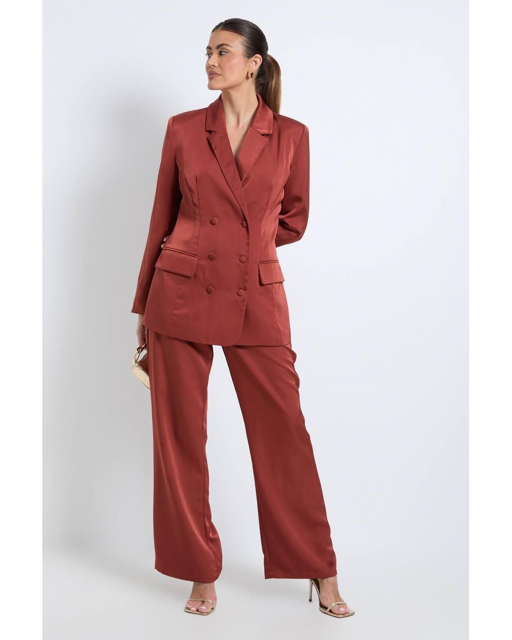 Wallis Red Longline Double Breasted Blazer