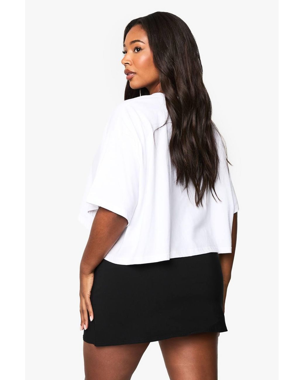 Boohoo White Plus Bengaline Split Aline Skirt