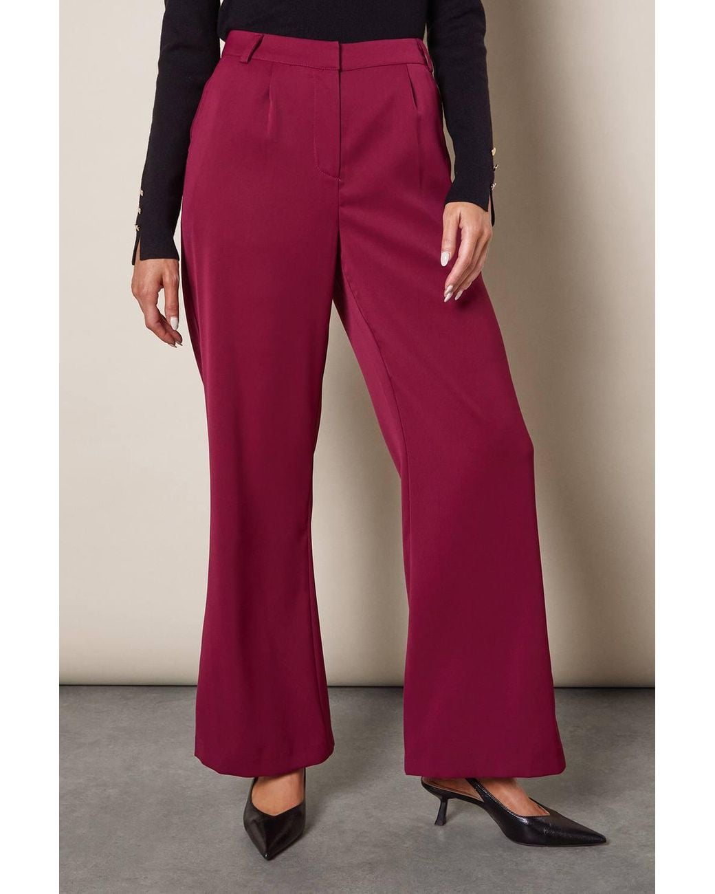 Wallis Pink Side Split Flare Pants