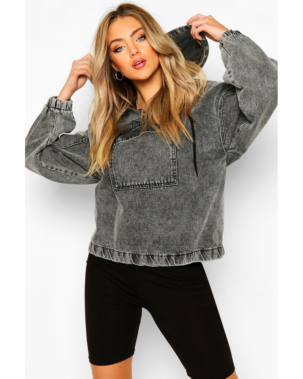 boohoo black denim jacket