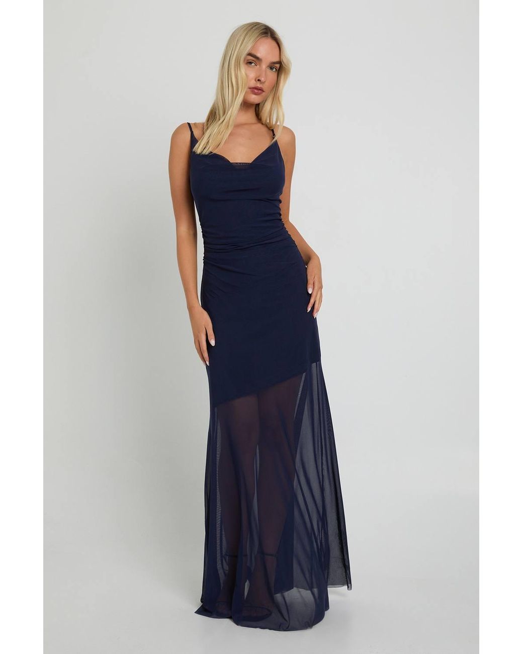 textured mesh dress Gothic Ragged Knit Mesh Dress with Fish-tail Hem