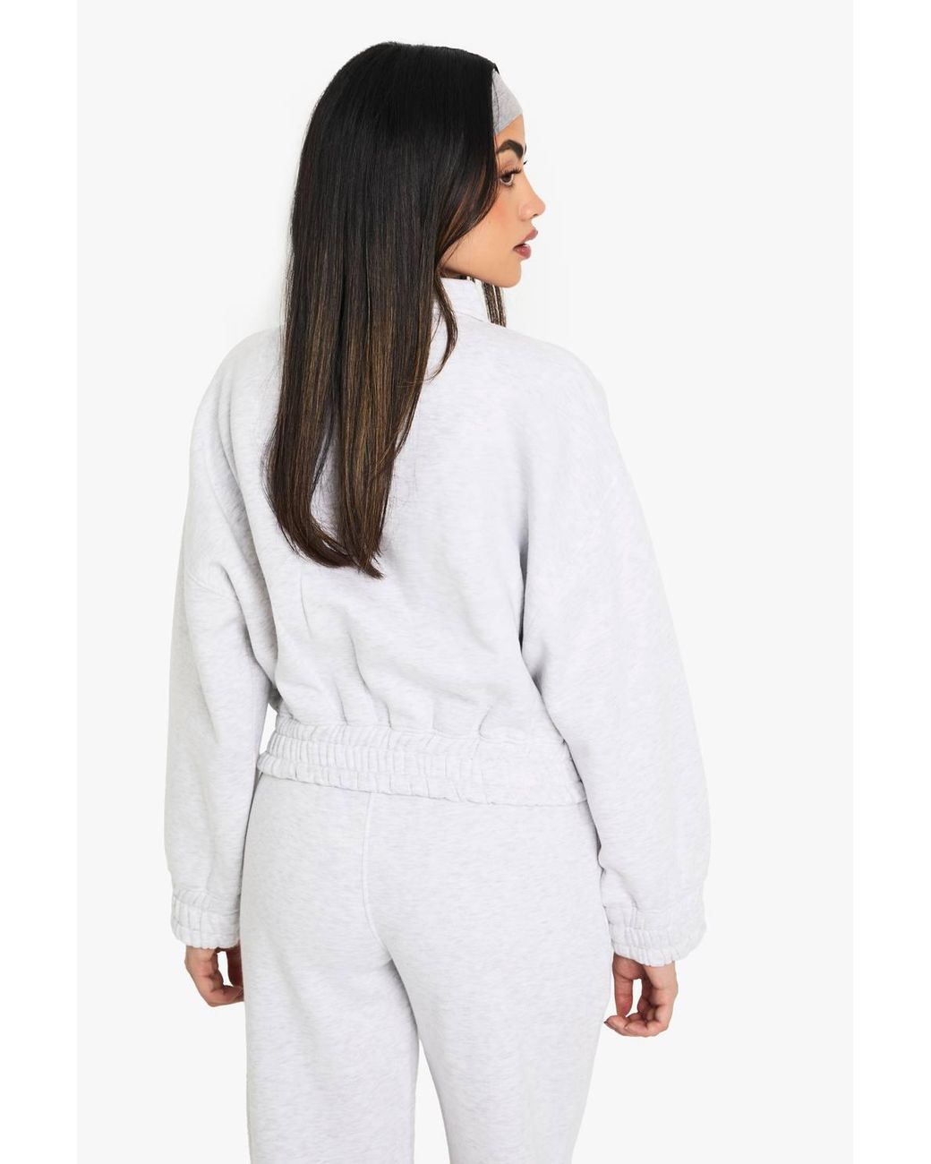 Boohoo White Collared Bomber Jacket
