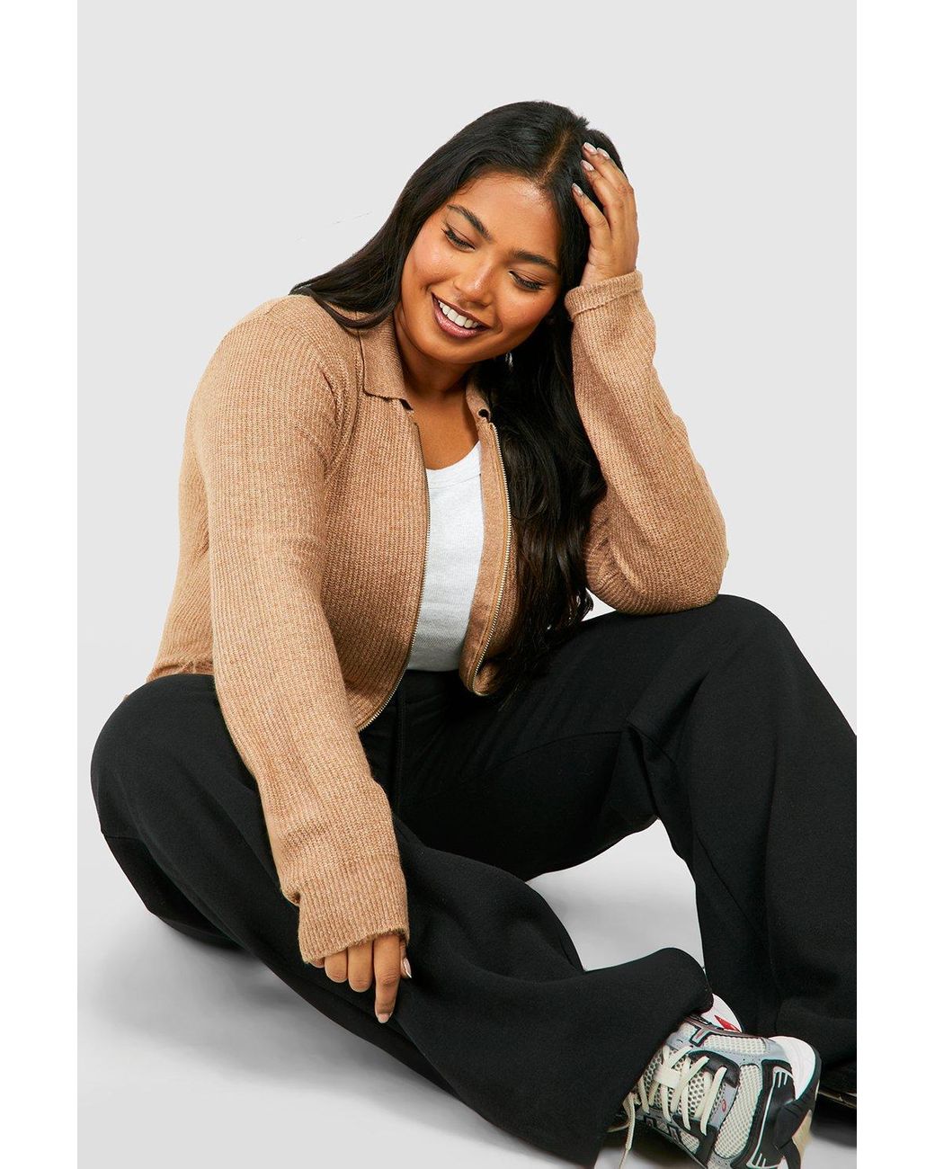 zip front cardigan plus size