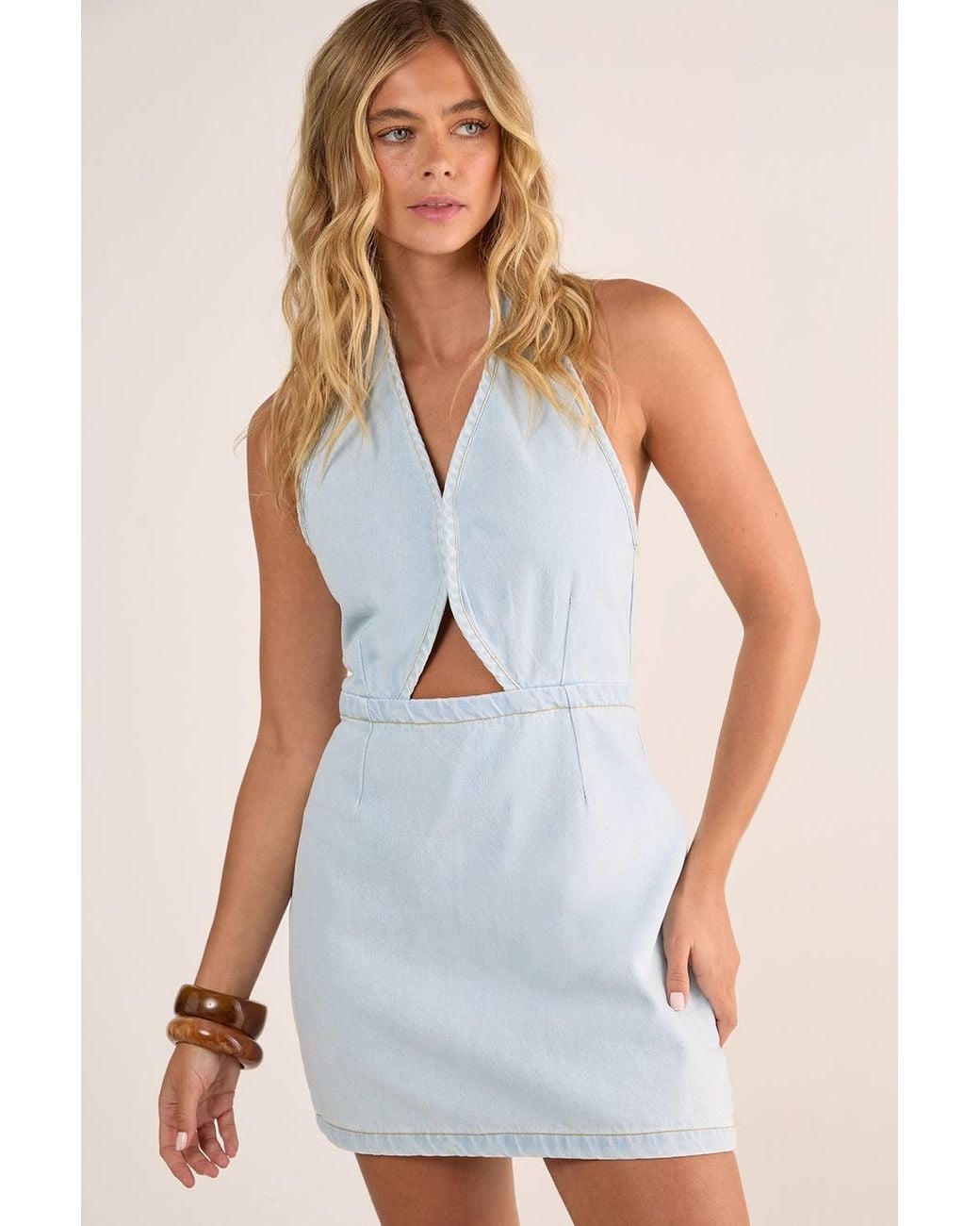princess polly baby blue dress Black Glass Stone Panelled Scoop Neck Mini Dress main image 0