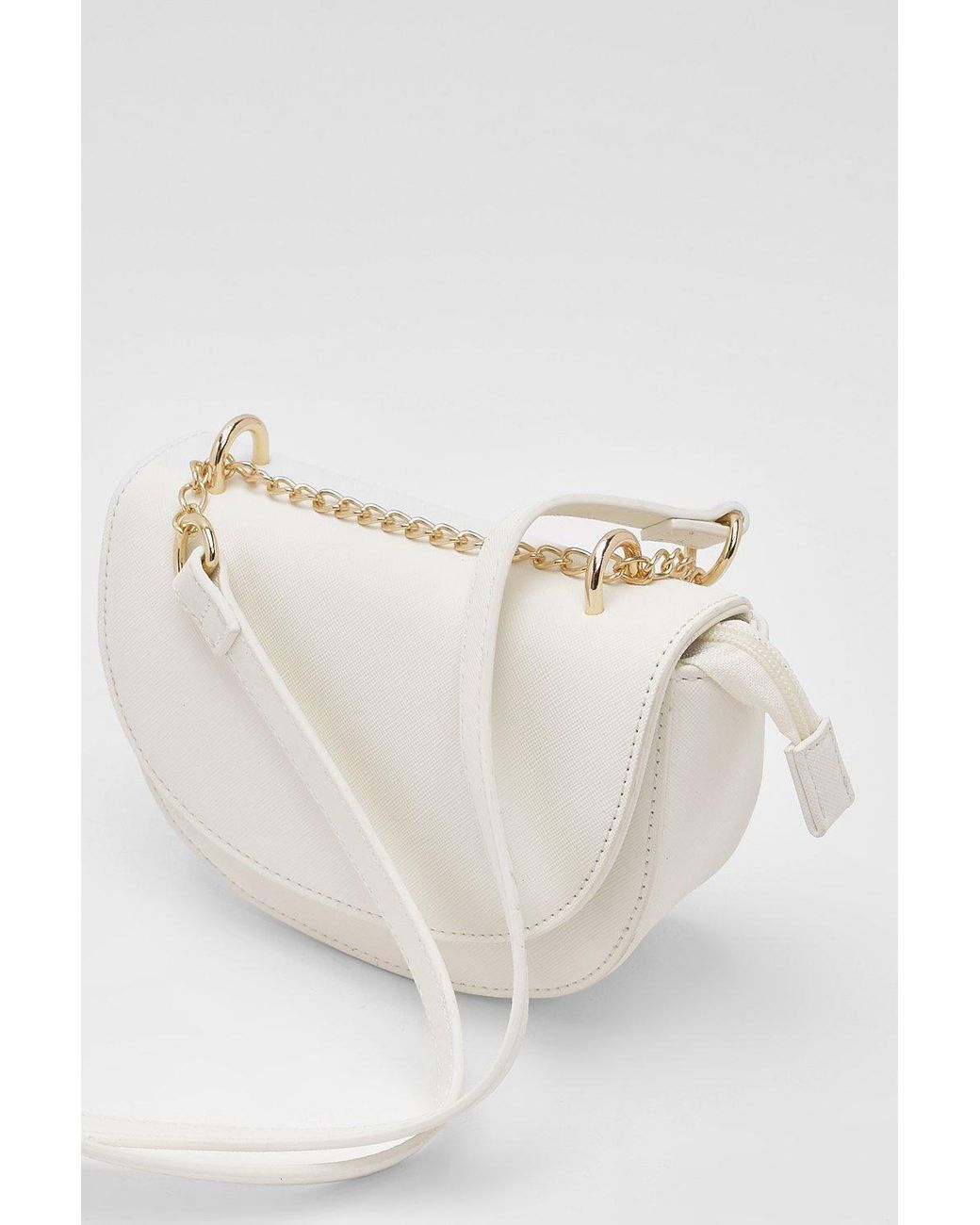 Boohoo Chain Strap Round Cross Body Bag in White Lyst Australia
