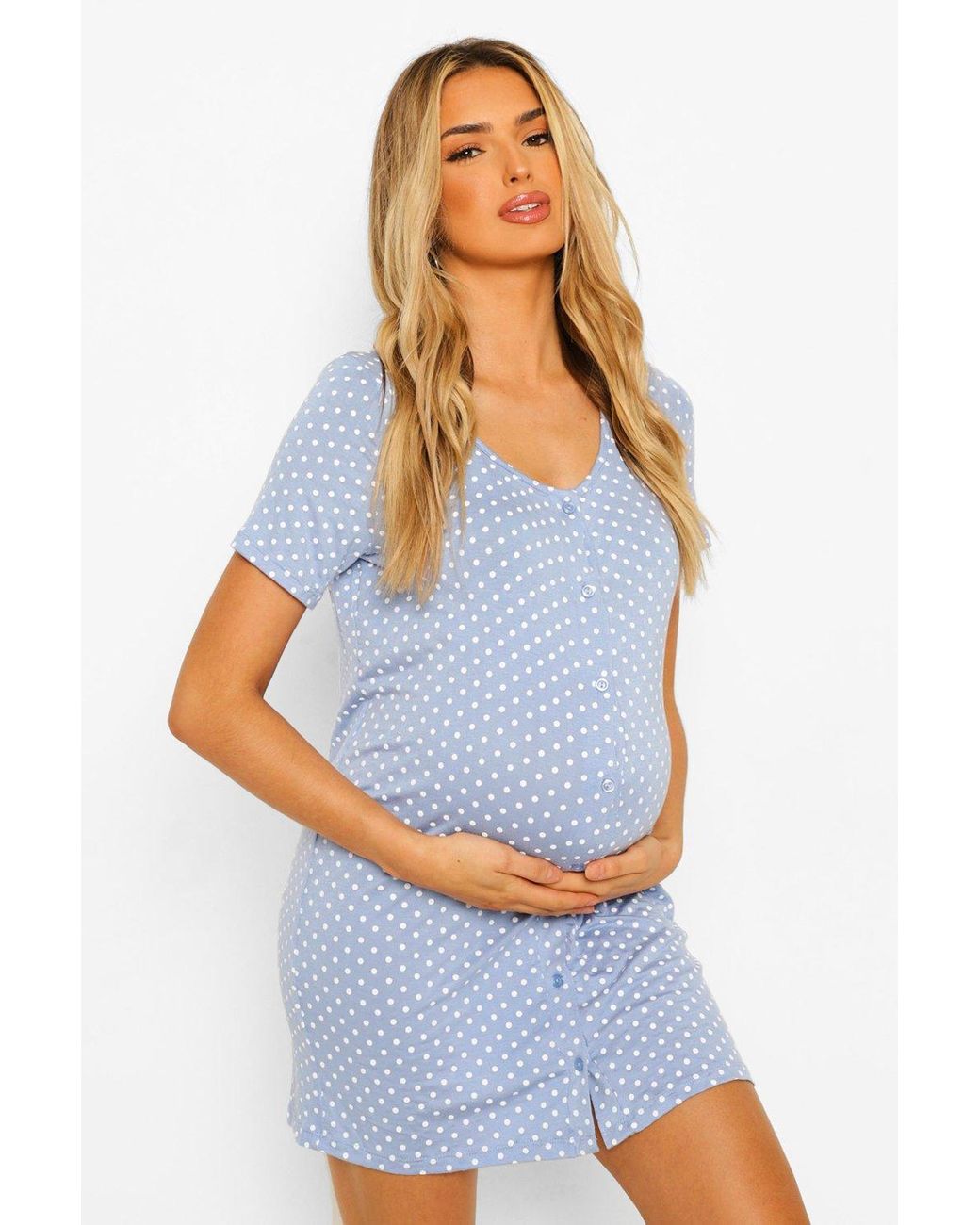 button front nightie maternity