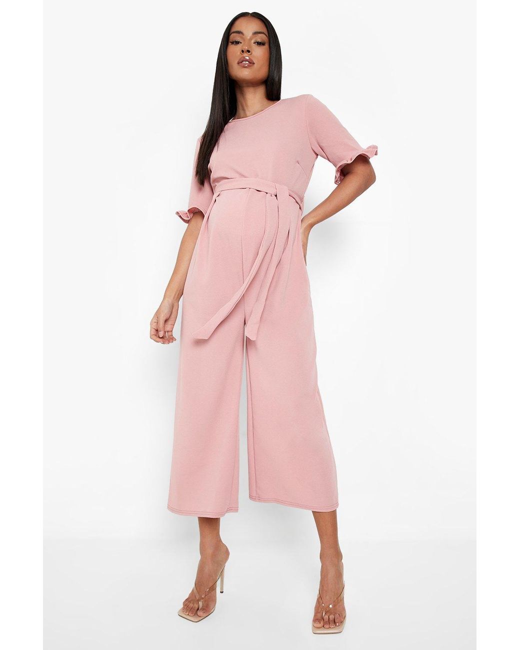 ruffle culotte jumpsuit