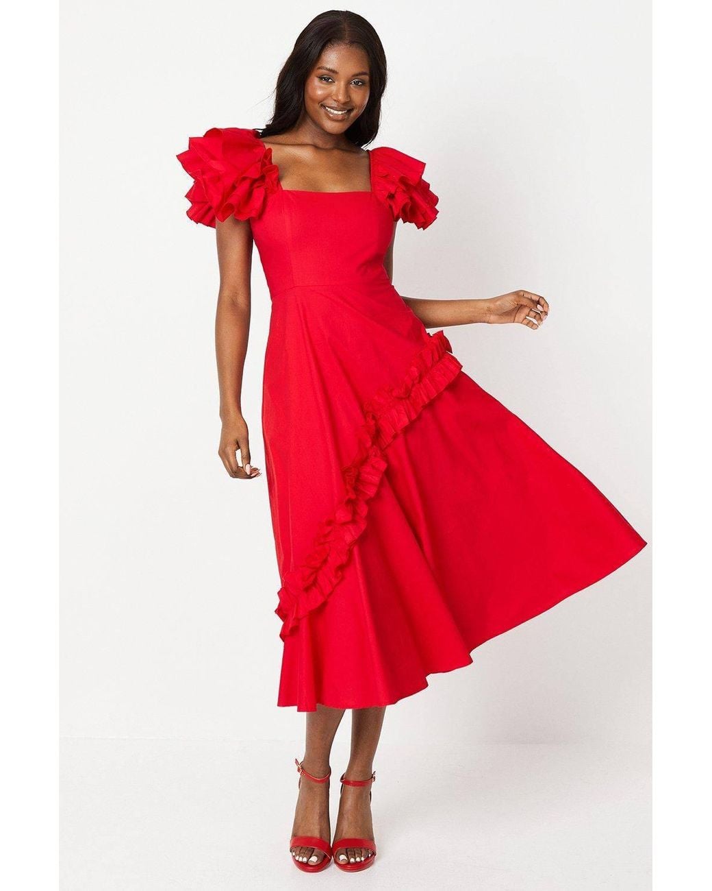 white christmas dresses Nilofer' Hand-dyed Shibori Pure Cotton Frill Dress – Amar Kosa