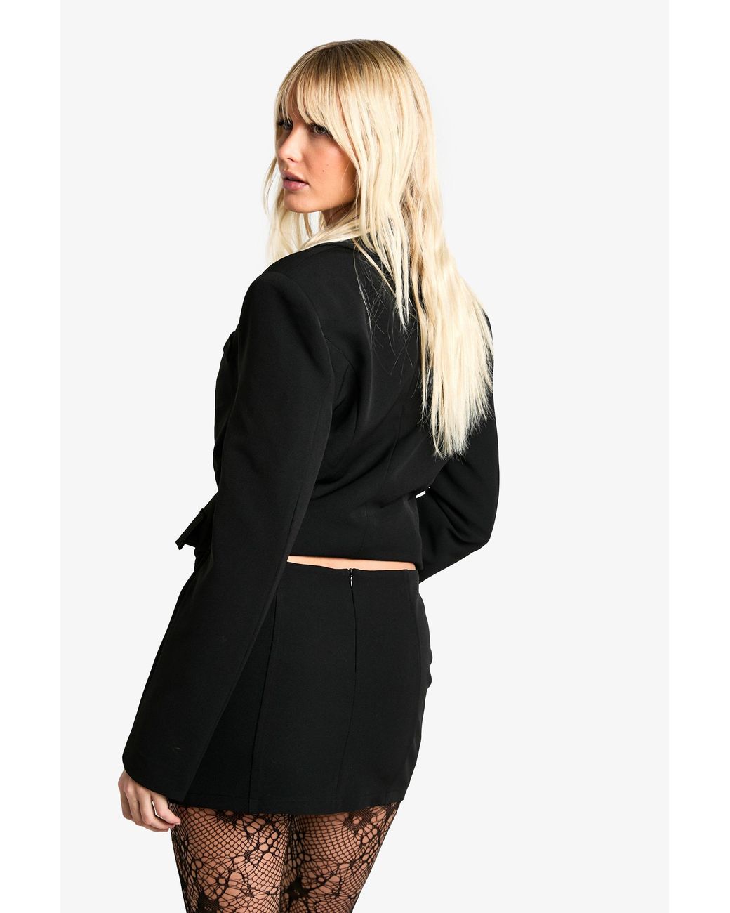 Boohoo Black Split Front Micro Mini Skirt