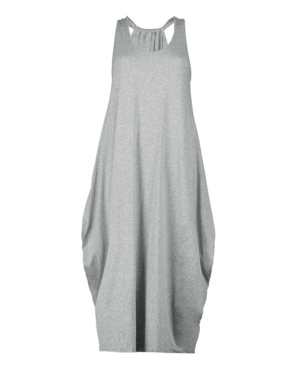 racer back ruched maxi dress