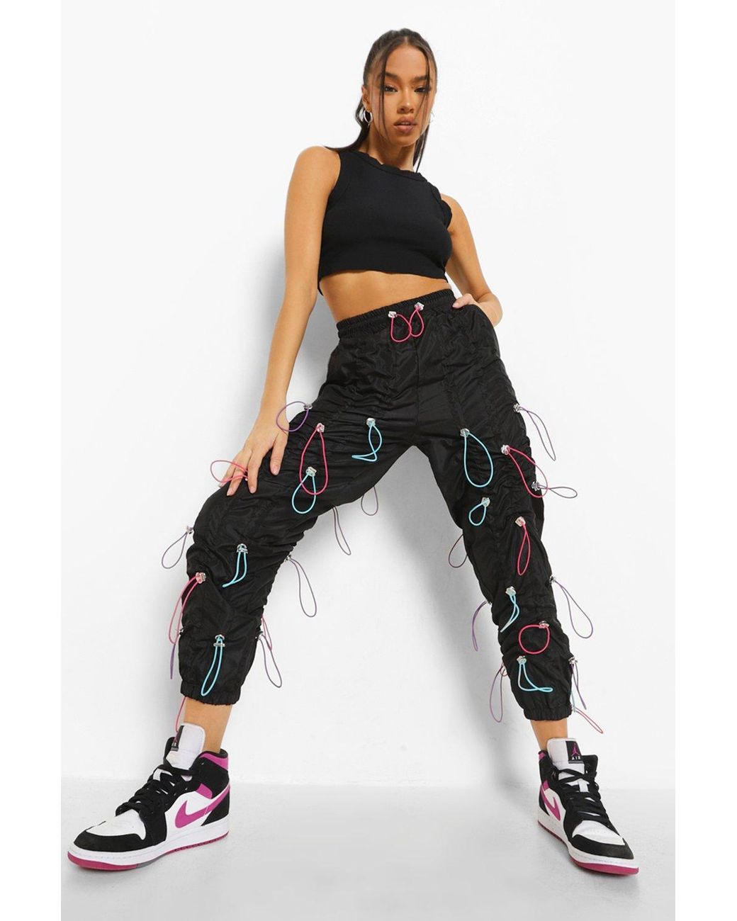 Boohoo Multi Bungee Cord Detail Joggers 