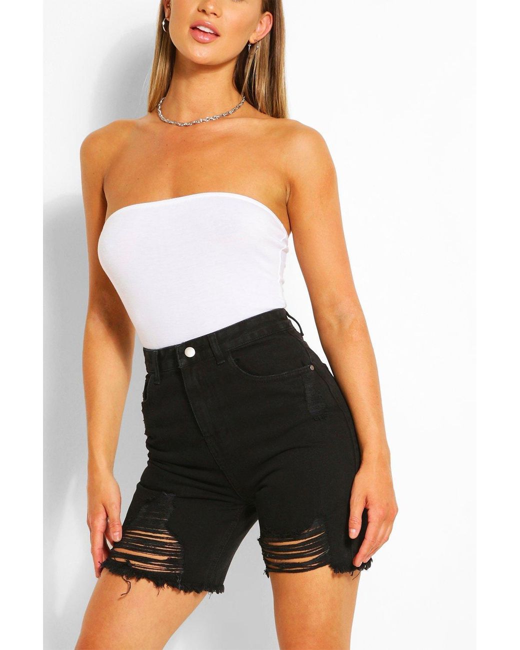 Boohoo High Rise Distressed Denim Dad 