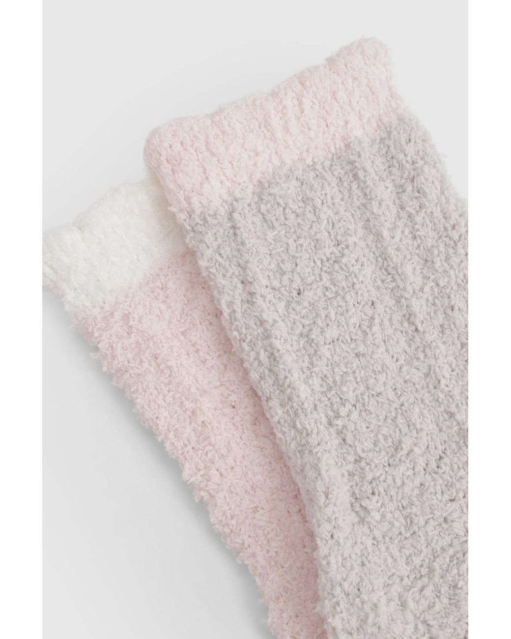 Boohoo White Cable Knit Fluffy Socks 2 Pack