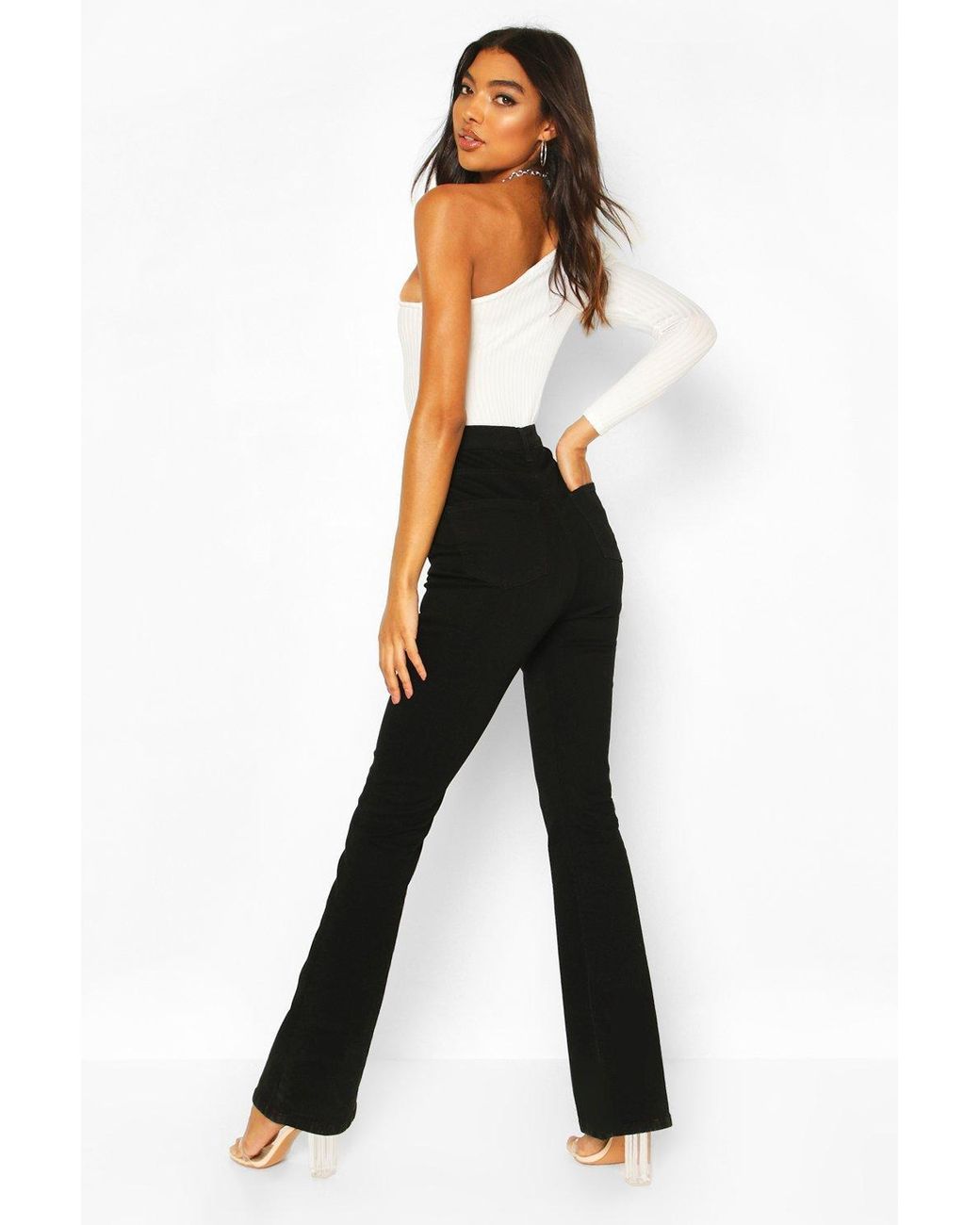 Boohoo Denim Tall Button Front High 