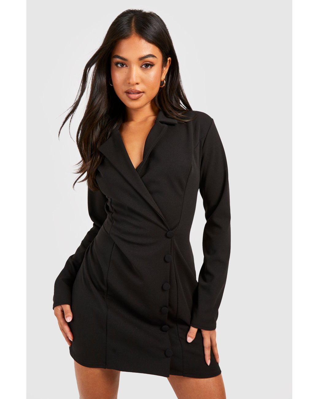 Boohoo Petite Studded Blazer Dress in Black Lyst