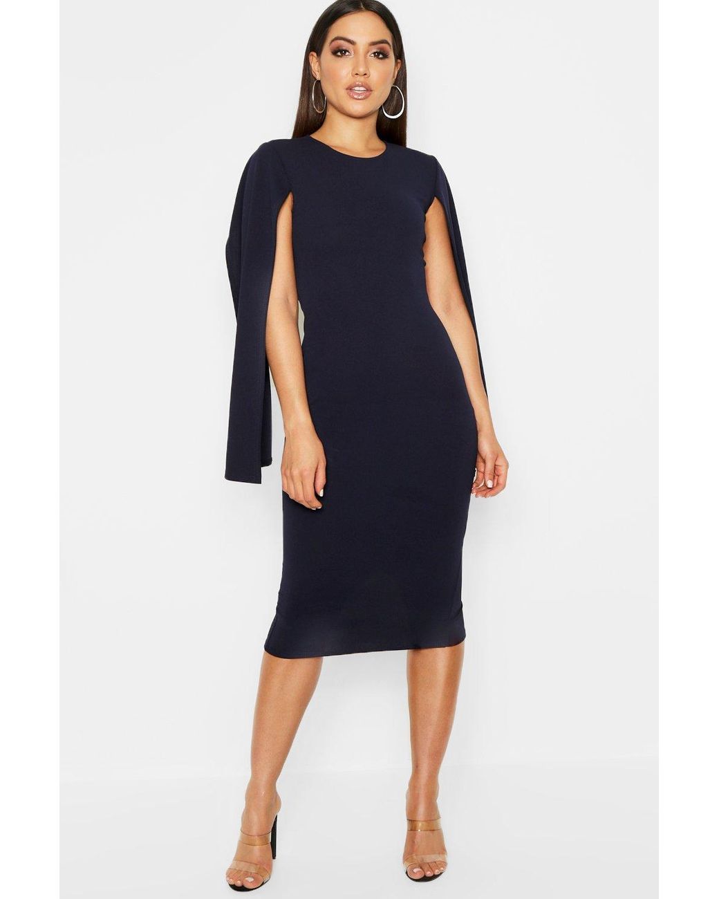 cape sleeve bodycon dress