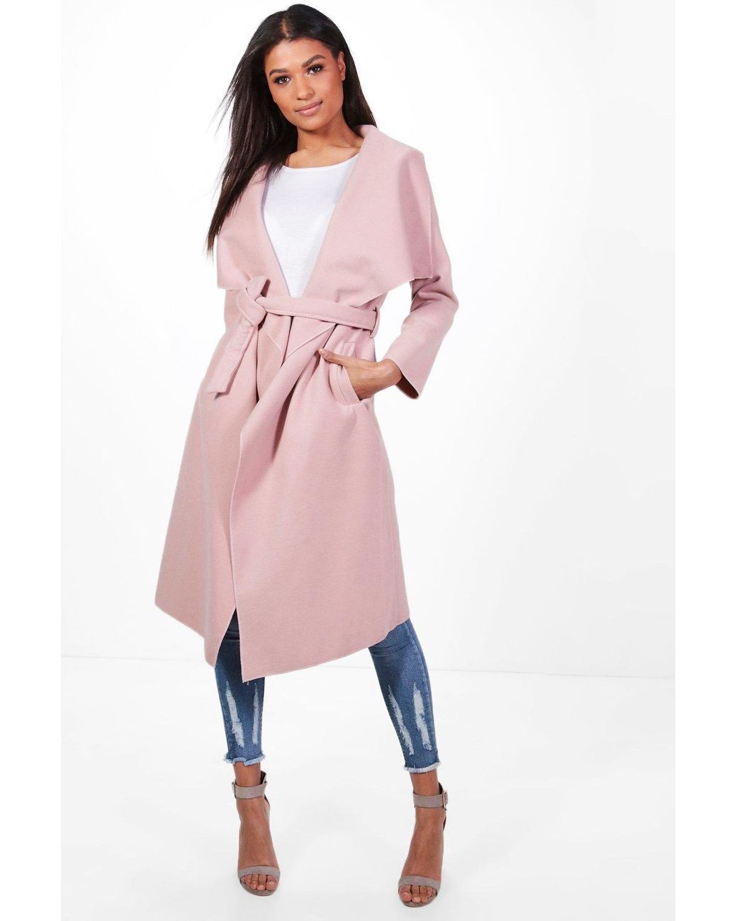 pink waterfall coat