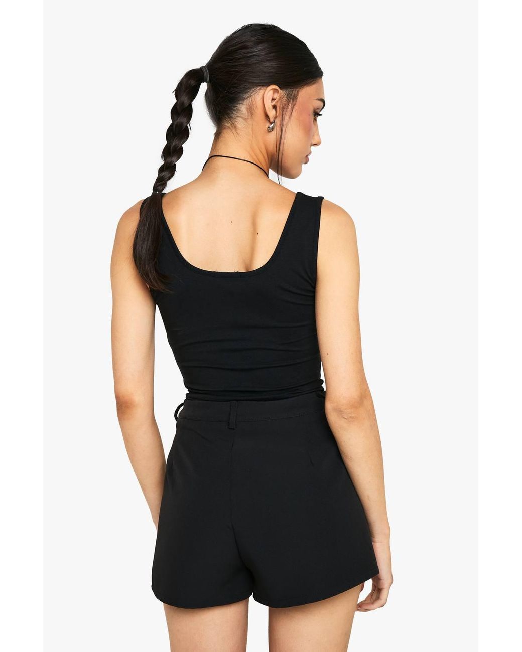 Boohoo Black Tailored Mini Shorts