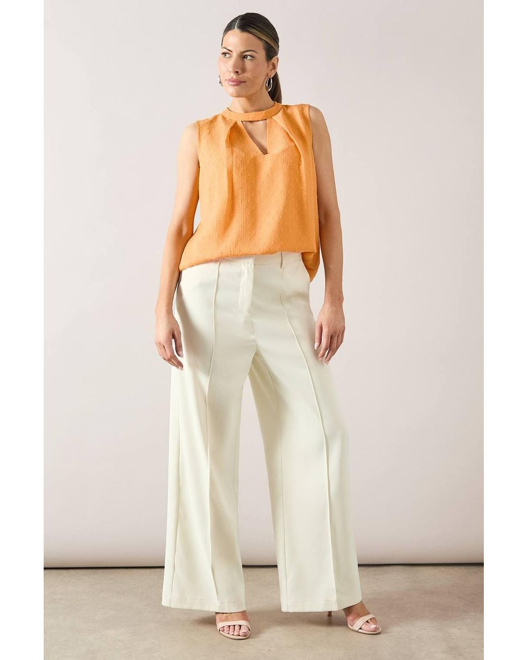 Wallis Natural Dobby Sleeveless Blouse