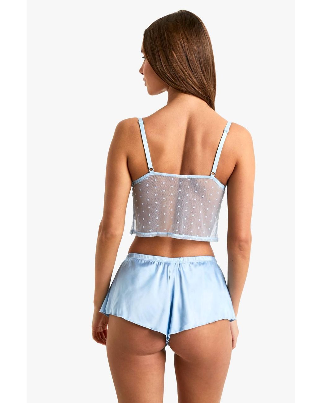Boohoo White Cloud Trim Cami